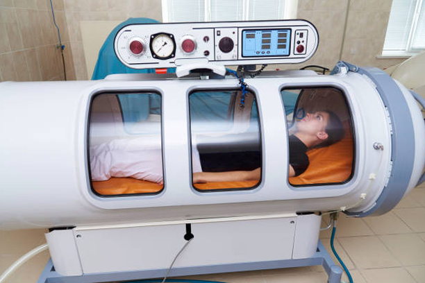 Patient receiving hyperbaric
